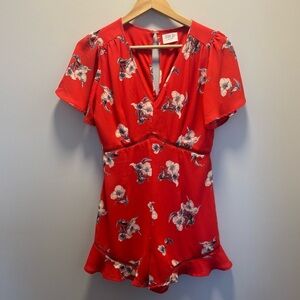 Sienna Sky Floral Romper | Short Flutter
Sleeve Romper